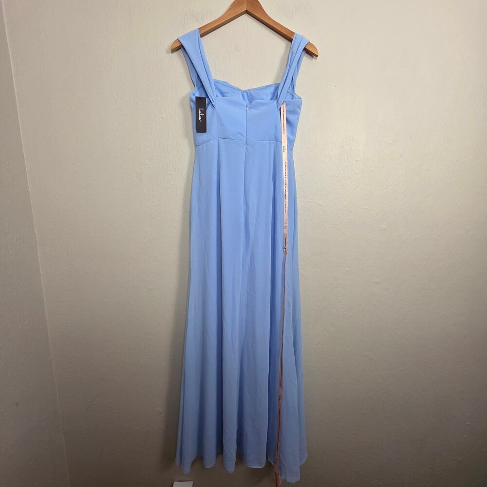 NWT Lulus Magical Magnetism Light Blue Off The Shoulder Maxi Dress Small - Picture 10 of 12